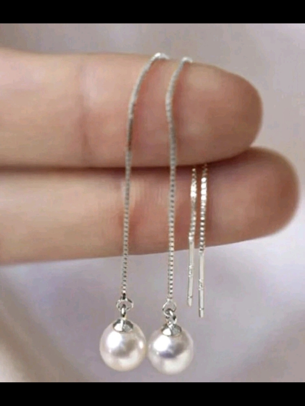 🤍🤍NEW🤍🤍 PRETTY!! S925 Sterling Silver White Freshwater Pearl Threader